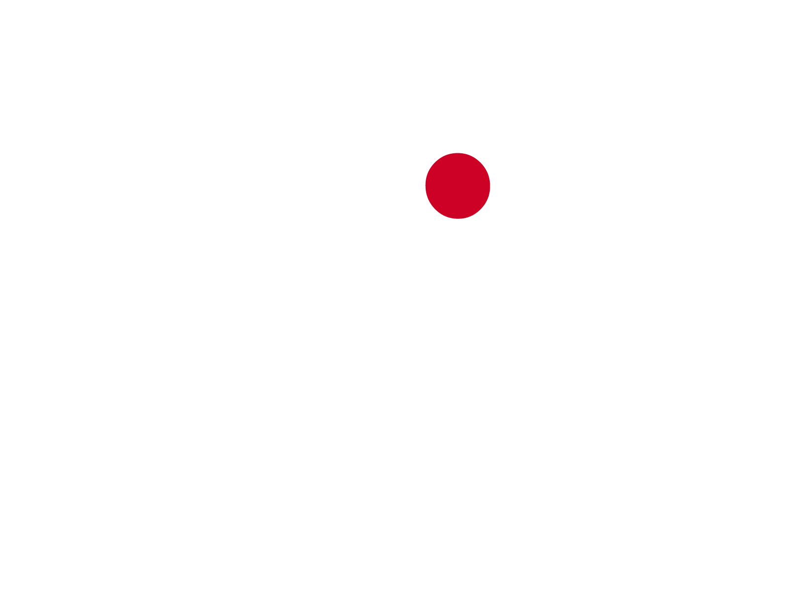 Círculo vermelho centralizado em fundo branco.